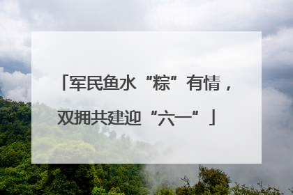 军民鱼水“粽”有情，双拥共建迎“六一”