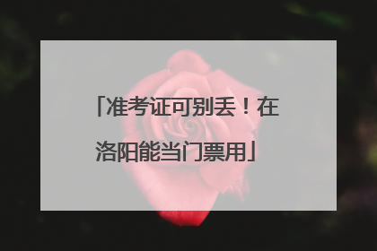 准考证可别丢！在洛阳能当门票用