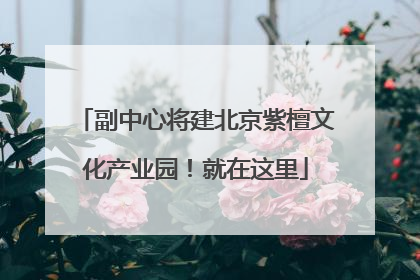 副中心将建北京紫檀文化产业园！就在这里