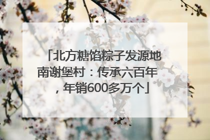 北方糖馅粽子发源地南谢堡村：传承六百年，年销600多万个