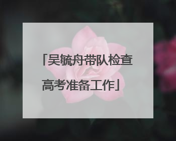 吴毓舟带队检查高考准备工作