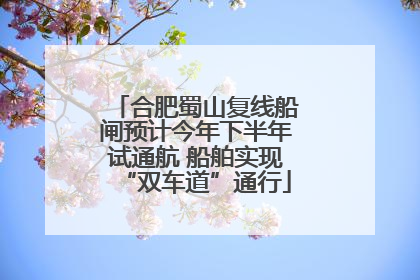 合肥蜀山复线船闸预计今年下半年试通航 船舶实现“双车道”通行