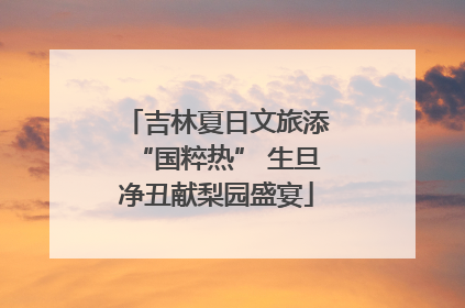 吉林夏日文旅添“国粹热” 生旦净丑献梨园盛宴