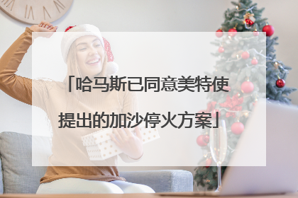 哈马斯已同意美特使提出的加沙停火方案