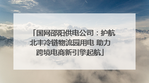 国网邵阳供电公司：护航北丰冷链物流园用电 助力跨境电商新引擎起航