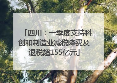四川：一季度支持科创和制造业减税降费及退税超155亿元