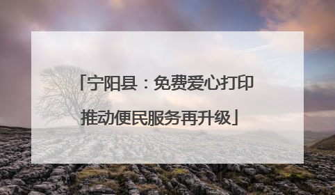 宁阳县：免费爱心打印 推动便民服务再升级