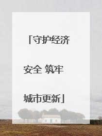 守护经济安全 筑牢城市更新
