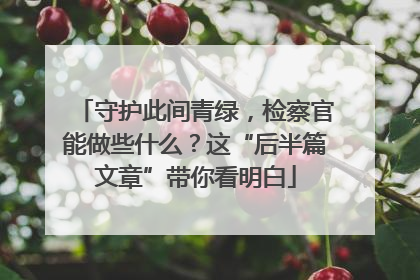 守护此间青绿，检察官能做些什么？这“后半篇文章”带你看明白