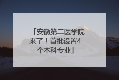 安徽第二医学院来了！首批设置4个本科专业
