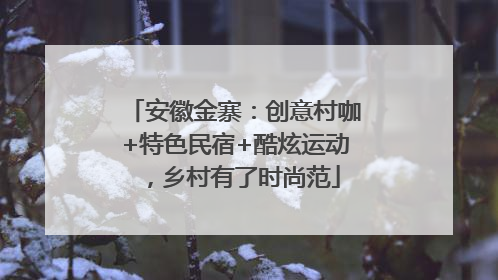 安徽金寨：创意村咖+特色民宿+酷炫运动，乡村有了时尚范