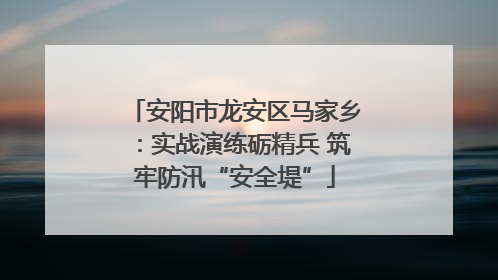 安阳市龙安区马家乡：实战演练砺精兵 筑牢防汛“安全堤”
