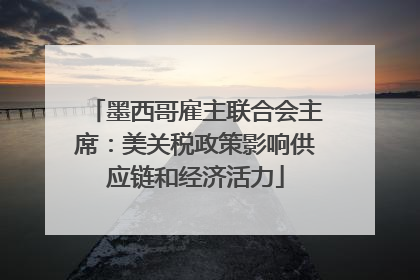 墨西哥雇主联合会主席：美关税政策影响供应链和经济活力
