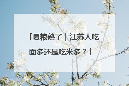 夏粮熟了｜江苏人吃面多还是吃米多？