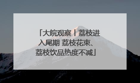 大皖观察丨荔枝进入尾期 荔枝花束、荔枝饮品热度不减