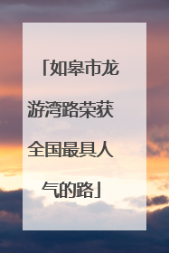 如皋市龙游湾路荣获全国最具人气的路