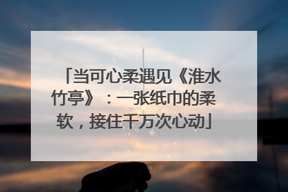 当可心柔遇见《淮水竹亭》：一张纸巾的柔软，接住千万次心动