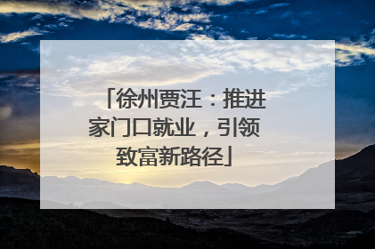 徐州贾汪：推进家门口就业，引领致富新路径