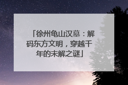 徐州龟山汉墓：解码东方文明，穿越千年的未解之谜