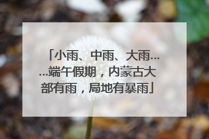 小雨、中雨、大雨……端午假期，内蒙古大部有雨，局地有暴雨