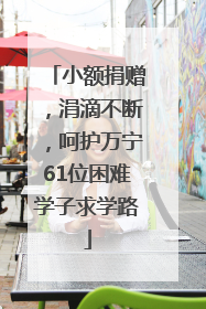 小额捐赠，涓滴不断，呵护万宁61位困难学子求学路