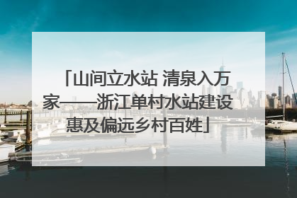 山间立水站 清泉入万家——浙江单村水站建设惠及偏远乡村百姓