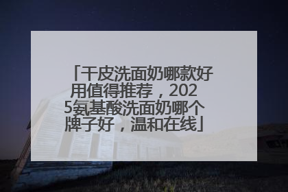 干皮洗面奶哪款好用值得推荐，2025氨基酸洗面奶哪个牌子好，温和在线