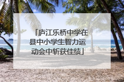 庐江乐桥中学在县中小学生智力运动会中斩获佳绩