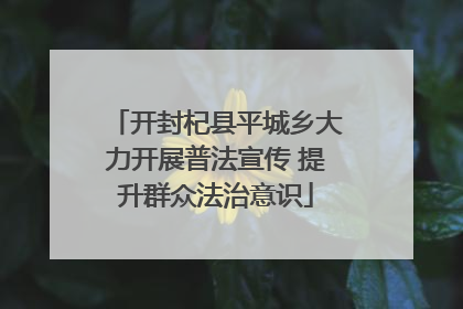 开封杞县平城乡大力开展普法宣传 提升群众法治意识