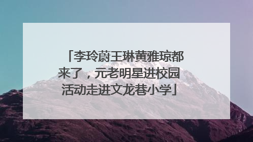 李玲蔚王琳黄雅琼都来了，元老明星进校园活动走进文龙巷小学