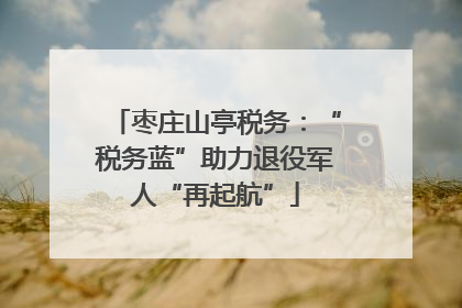 枣庄山亭税务：“税务蓝”助力退役军人“再起航”
