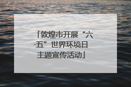 敦煌市开展“六·五”世界环境日主题宣传活动