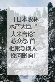 日本农林水产大臣“大米言论”惹众怒 首相紧急换人挽回影响