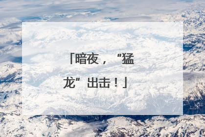 暗夜，“猛龙”出击！
