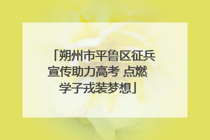 朔州市平鲁区征兵宣传助力高考 点燃学子戎装梦想