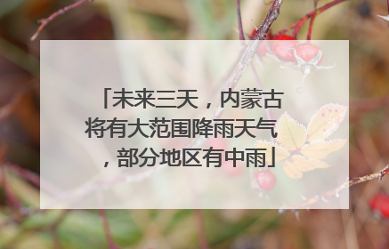 未来三天，内蒙古将有大范围降雨天气，部分地区有中雨