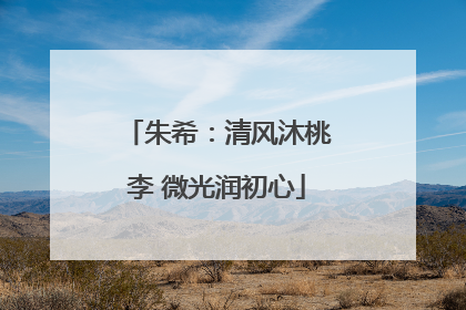 朱希：清风沐桃李 微光润初心