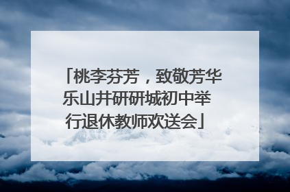 桃李芬芳，致敬芳华 乐山井研研城初中举行退休教师欢送会