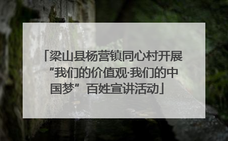 梁山县杨营镇同心村开展“我们的价值观·我们的中国梦”百姓宣讲活动