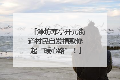 潍坊寒亭开元街道村民自发捐款修起“暖心路”！