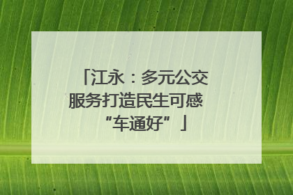 江永：多元公交服务打造民生可感“车通好”