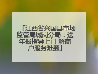 江西省兴国县市场监管局城岗分局：送年报指导上门 解商户服务难题
