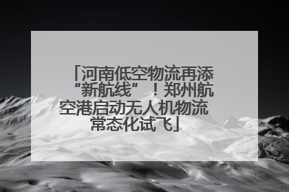 河南低空物流再添“新航线”！郑州航空港启动无人机物流常态化试飞