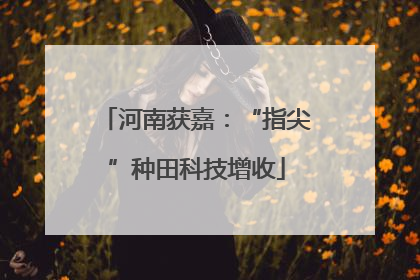 河南获嘉：“指尖”种田科技增收