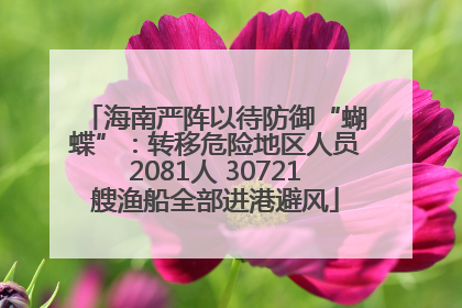 海南严阵以待防御“蝴蝶”：转移危险地区人员2081人 30721艘渔船全部进港避风