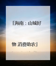 海南：山城好物 消费助农