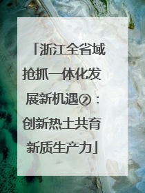 浙江全省域抢抓一体化发展新机遇②：创新热土共育新质生产力