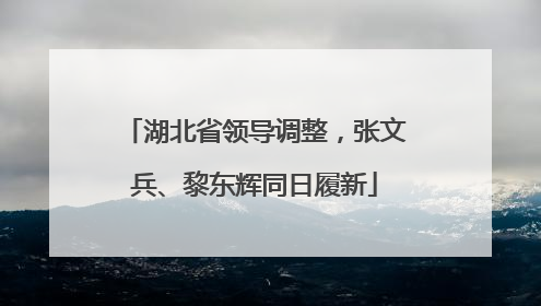 湖北省领导调整，张文兵、黎东辉同日履新