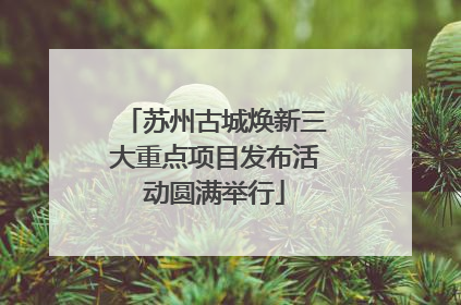 苏州古城焕新三大重点项目发布活动圆满举行