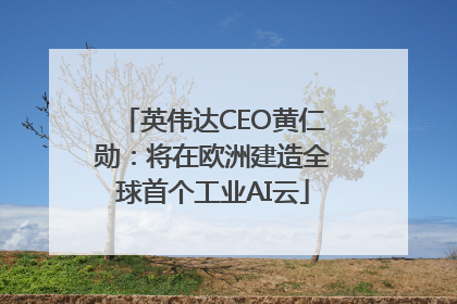 英伟达CEO黄仁勋：将在欧洲建造全球首个工业AI云